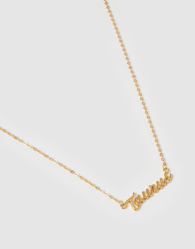 Izoa - Taurus Written Star Sign Necklace