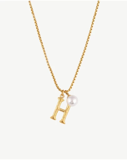 Zahar - Pearl Letter H Necklace