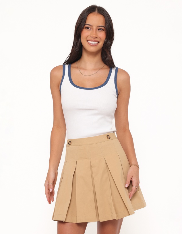 Petal & Pup - Willow Pleated Mini Skirt - Taupe