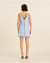 AERE - Zena Linen Contrast Mini Slip Dress
