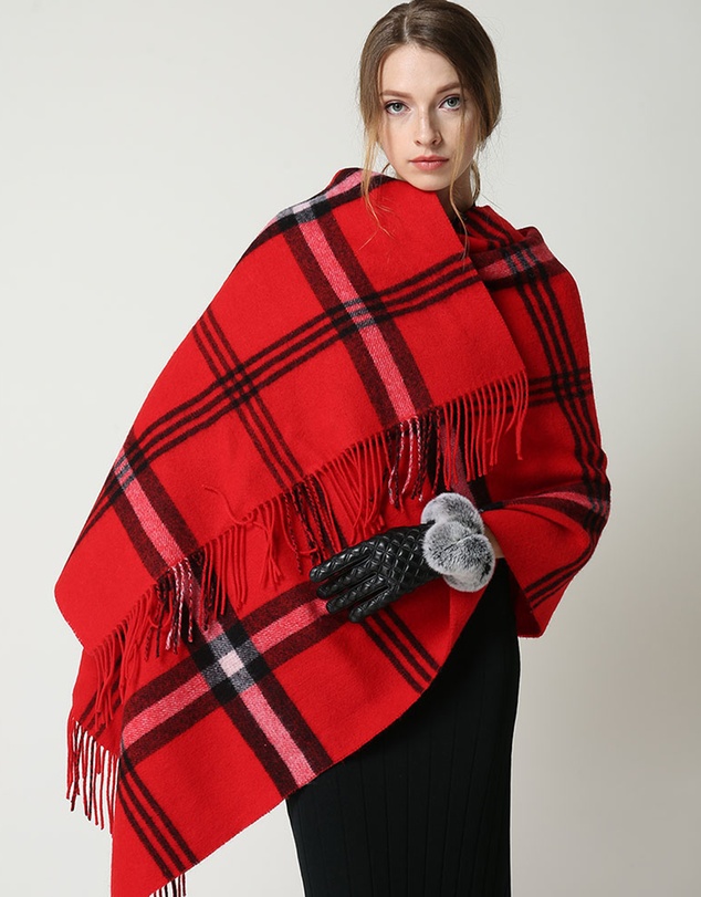 Ozwear Connection Uggs - Ugg 100% Australian Merino Wool Reversible Wrap Red