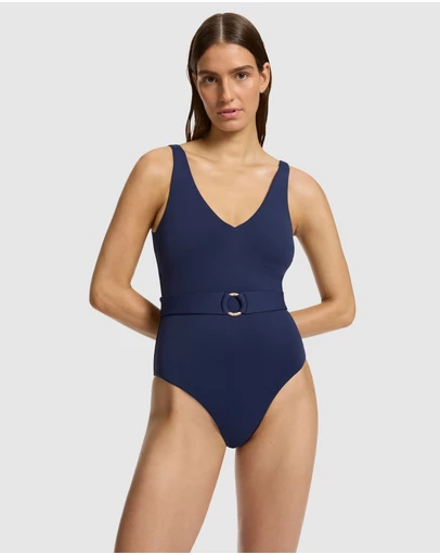 JETS - V-Neck Belted One-Piece