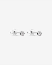 Michael Hill - Round Diamond Cluster Stud Earrings in 10kt White Gold
