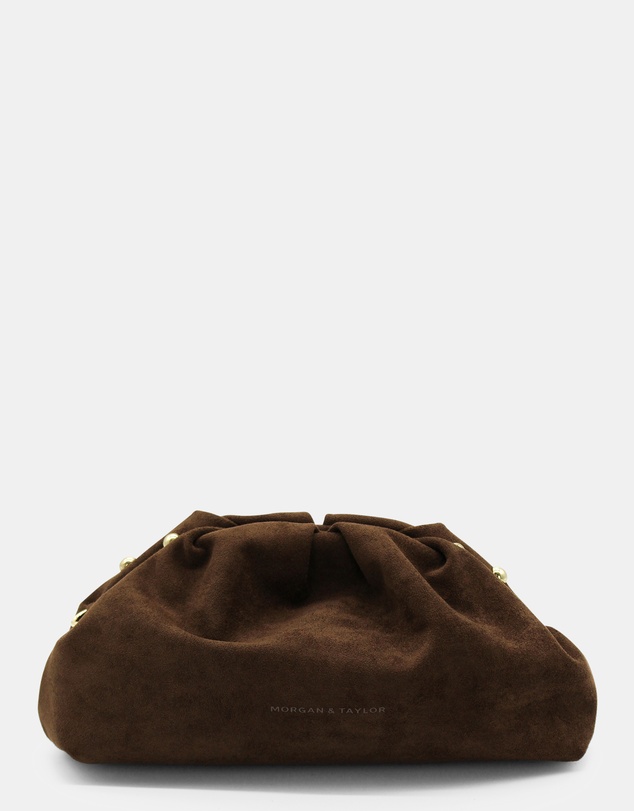 Morgan & Taylor - Beaux Clutch in Chocolate Brown