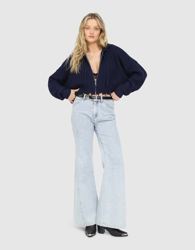 Belle & Bloom - Another Love Fringe Zip Knit