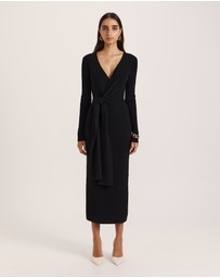 SABA - Elle Wool Blend Wrap Knit Dress