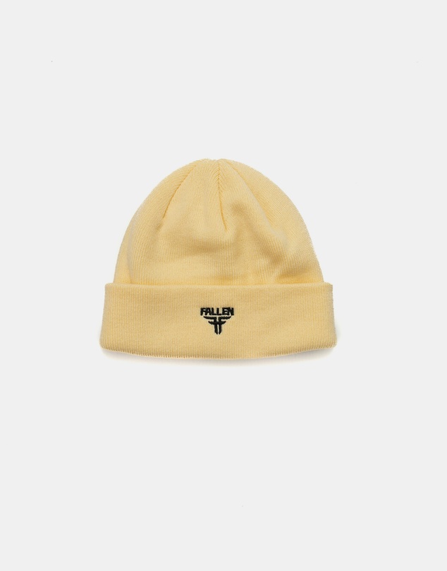Fallen Footwear - Fallen Footwear Insignia Acrylic Cuff Short Stylish Beanie - Sand / Black