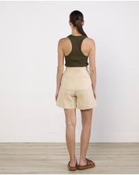 Cirkular - Pre-Loved - Bassike Army Green Ribbed Tank