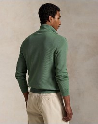 Polo Ralph Lauren - Mesh-Knit Cotton Quarter-Zip Sweater