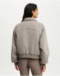 Cotton On Body Active - Collared Soft Touch Bomber Jacket