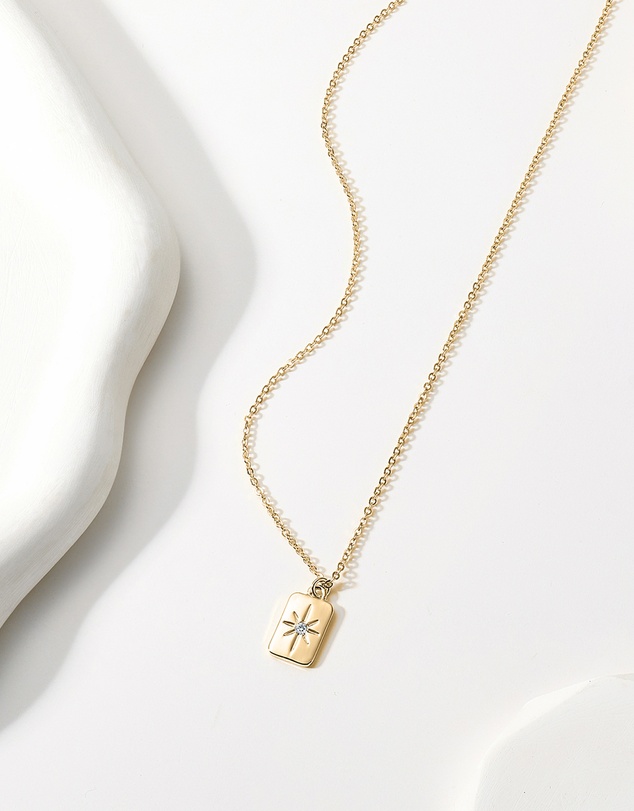 Mestige - True North Bar Necklace - 18K Gold Plated