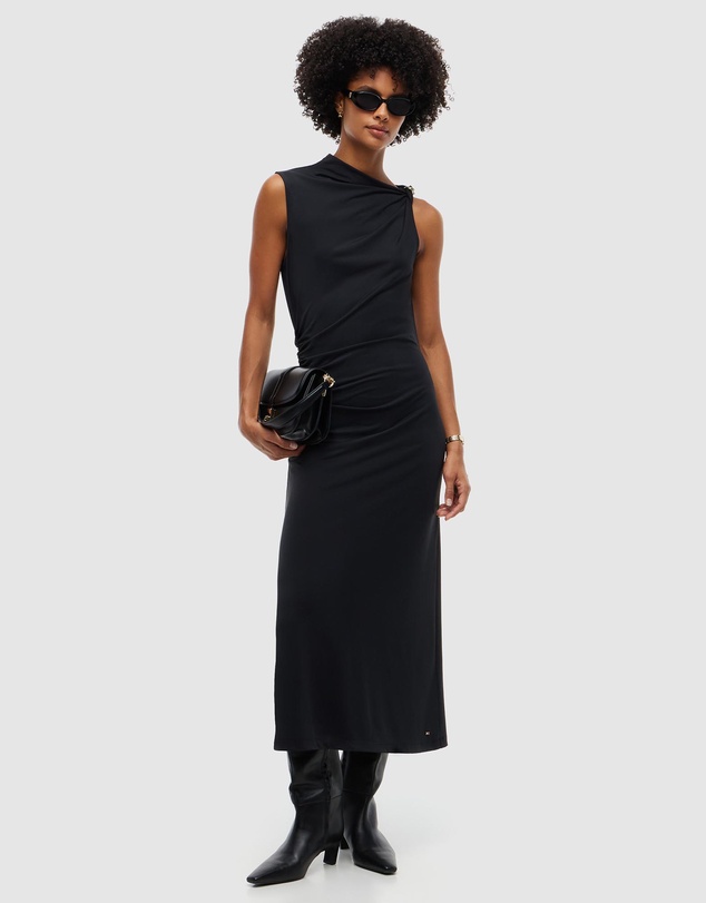 Tommy Hilfiger - Twist Ruched Slim Sleeveless Maxi Dress