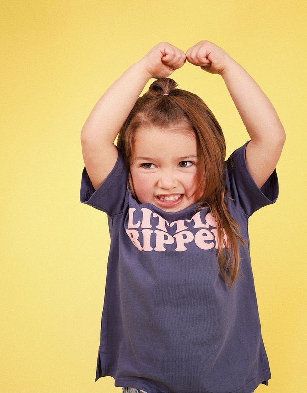 Skwosh - Little Ripper Kids Slang Tee in Navy