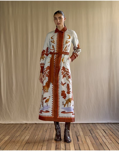 SMWR. by The Somewhere Co - Moon Court Long Sleeve Maxi Shirt Dress
