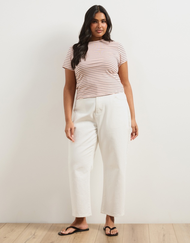 Atmos&Here Curvy - Layla Short Sleeve Stripe Tee