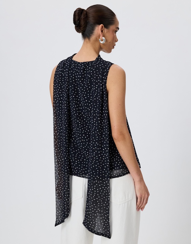 Tussah - Marcella Polka Dot V-Neck Scarf Top
