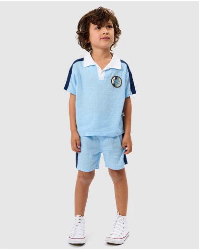 Goldie + Ace - Panel Linen Blend Shorts - Babies-Kids