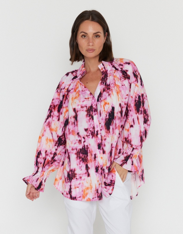 ALEXANDRA - Meeka Blouse Pink Textured Print