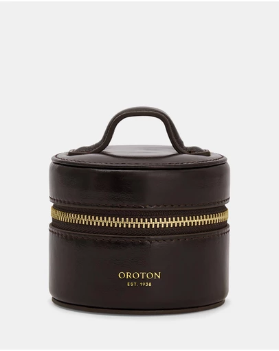 Oroton - Jemima Mini Round Jewellery Case Crackle