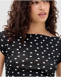 BDG By Urban Outfitters - Frankie SS Polka Dot Top