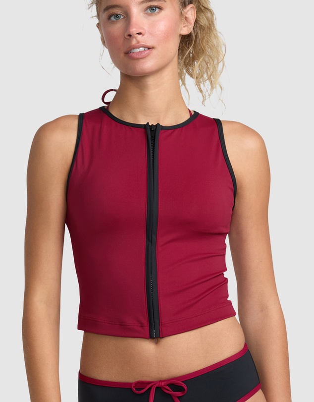 RVCA - Womens Aren Zip Up Bikini Top
