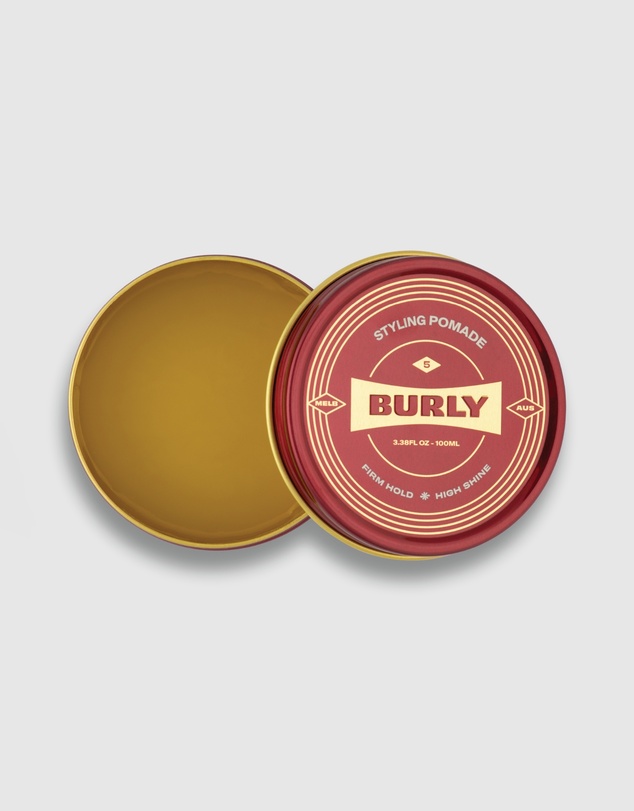 BURLY - Styling Pomade - Water Based - High Shine - Firm Hold - Australian Made