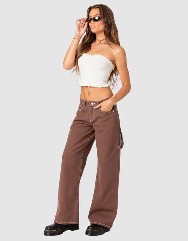 EDIKTED - Ruffled Hem Tube Top