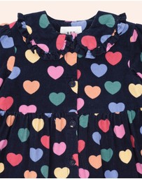 Huxbaby - Multi Hearts Cord Dress - Babies-Kids