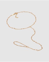 Elli Jewelry - Anklet with Shell Pearl 925 Sterling Silver Gold-plated
