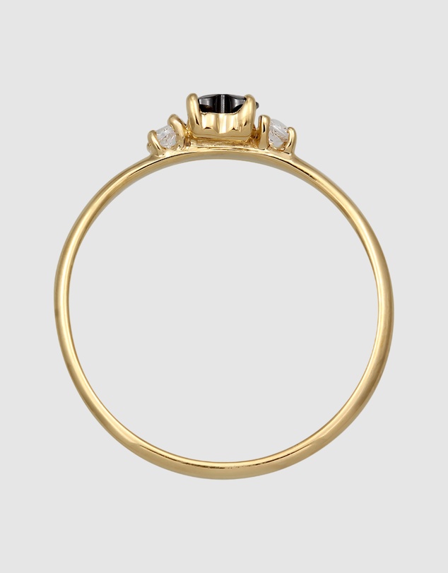 Elli Jewelry - Ring Zirconia Heart 925 Sterling Silver Gold-Plated
