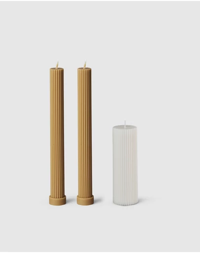 Black Blaze - Column Pillar Candle Combo