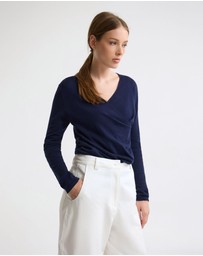 Oxford - Daria Wrap Front Knitted Top