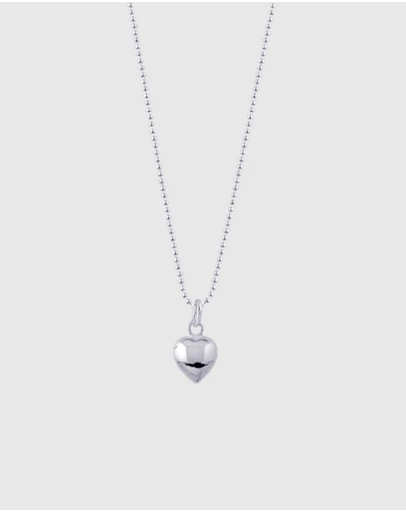 Von Treskow - Fine Ball Chain Necklace with Solid Heart