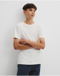 Country Road - Teen Recycled Cotton Blend Plain Cr Short Sleeve T-shirt