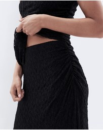 UNISON - Lace Ruched Maxi Skirt