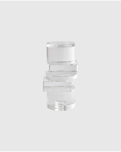 Greg Natale - Pila Crystal Candle Holder Clear