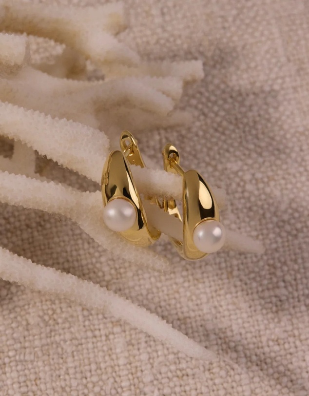 Najo - Tropica Yellow Gold Pearl Earring