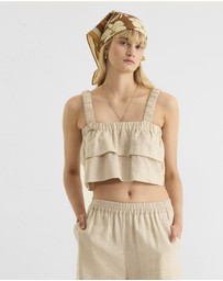 Zerafima - Elements Linen Frill Top