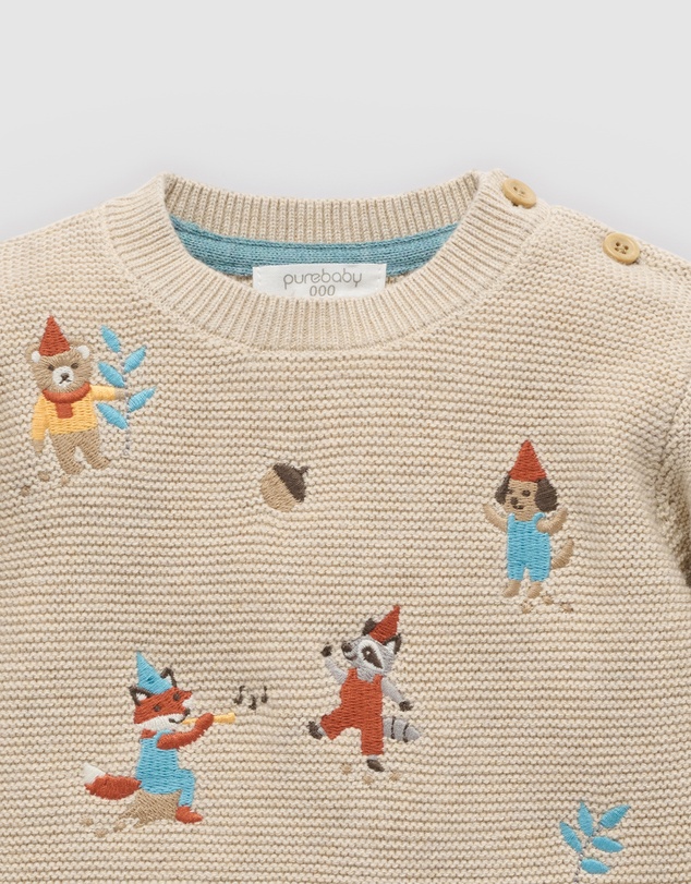 Purebaby - Woodland Jumper -Kids-Babies