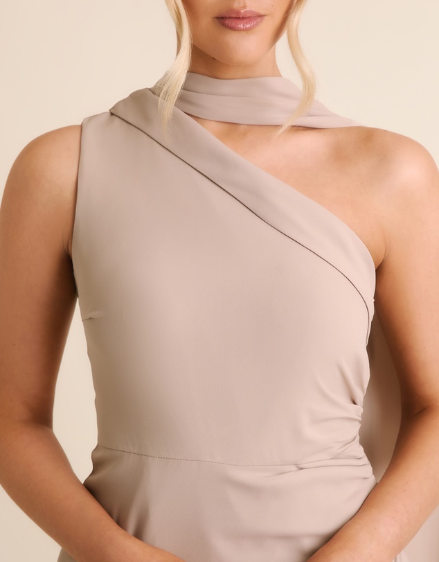 Six Stories - One Shoulder Neck Tie Chiffon Bridesmaid Dress
