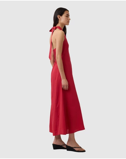 GAP - Sleeveless Linen Halter Maxi Dress