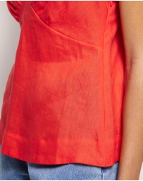 AERE - V-Neck Linen Top