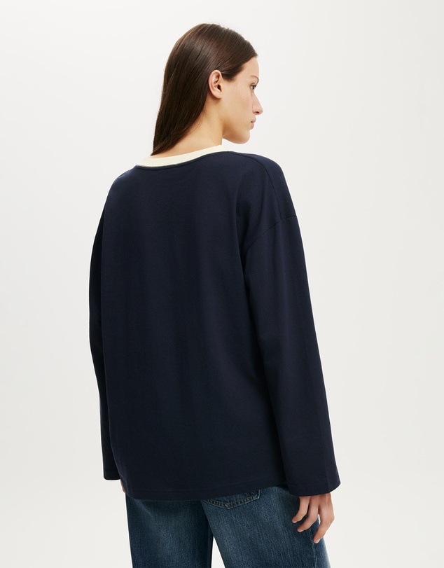 Cotton On - Boxy V Neck Long Sleeve Top