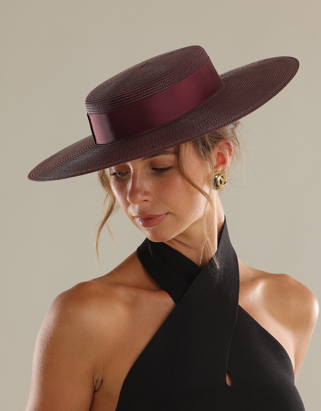 Morgan & Taylor - Macy Racewear Boater in Dark Cherry Red