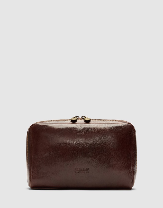 Republic of Florence - Primo Brown Toiletry Bag