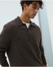 AERE - Brushed Alpaca Blend Knit Polo