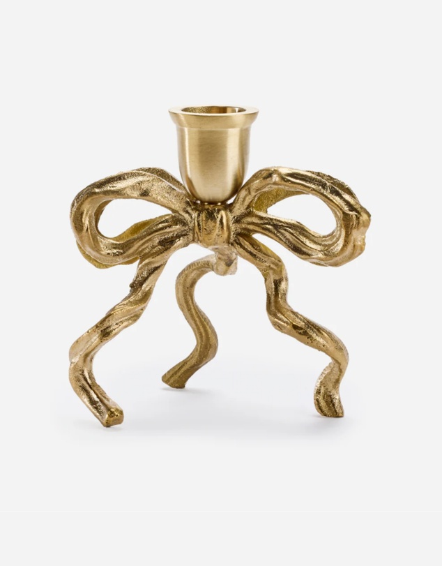 Love Ally - Brass Bow Candle Holder