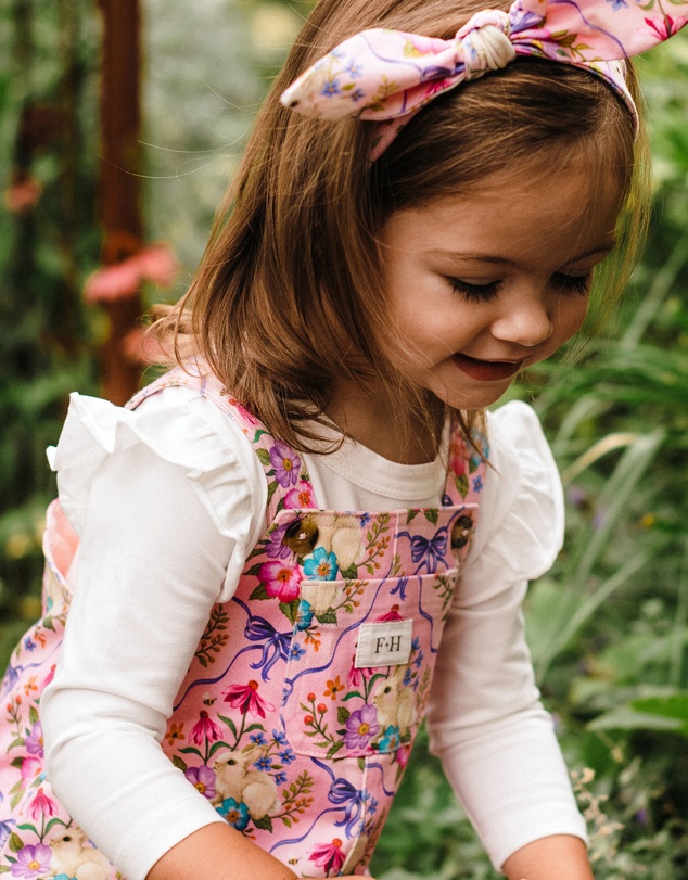 Fleur Harris - 'Bunnies & Bows' Gracious Overall in Pink