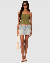 EDIKTED - Niki Crochet Strapless Top