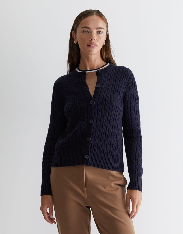Sportscraft - Cable Merino Cotton Cardigan
